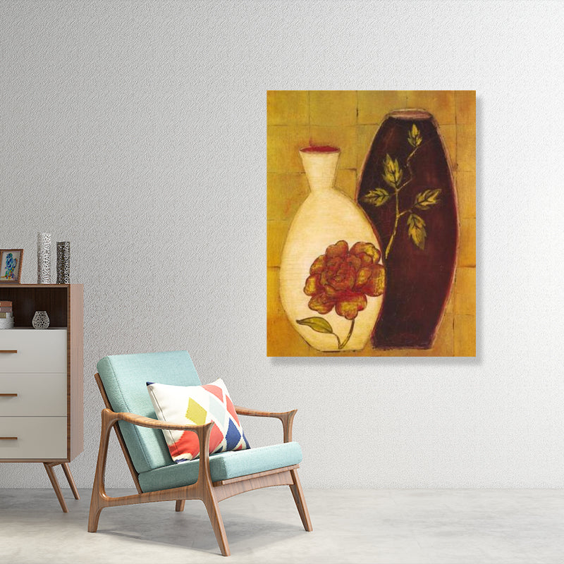 Brehn | Einzigartiger Blumenvase Leinwand Kunstdruck für Mädchenzimmer in Pastellfarben, mehrere Größen