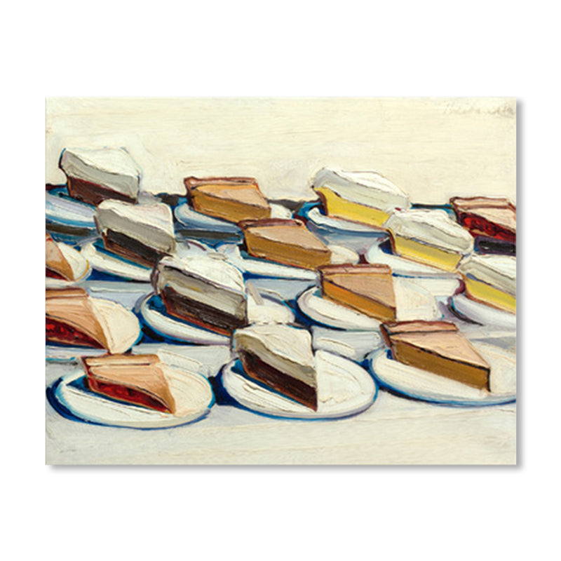 Brehn | Texturiertes Leckeres Kuchenstück Eingewickelte Leinwand Pop Art Stil Wanddeko für das Mädchenzimmer