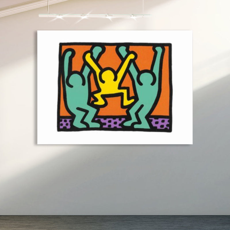 Brehn | Illustriertes abstraktes Figuren-Canvas in hellen Farben Pop Art Wanddekoration für das Wohnzimmer