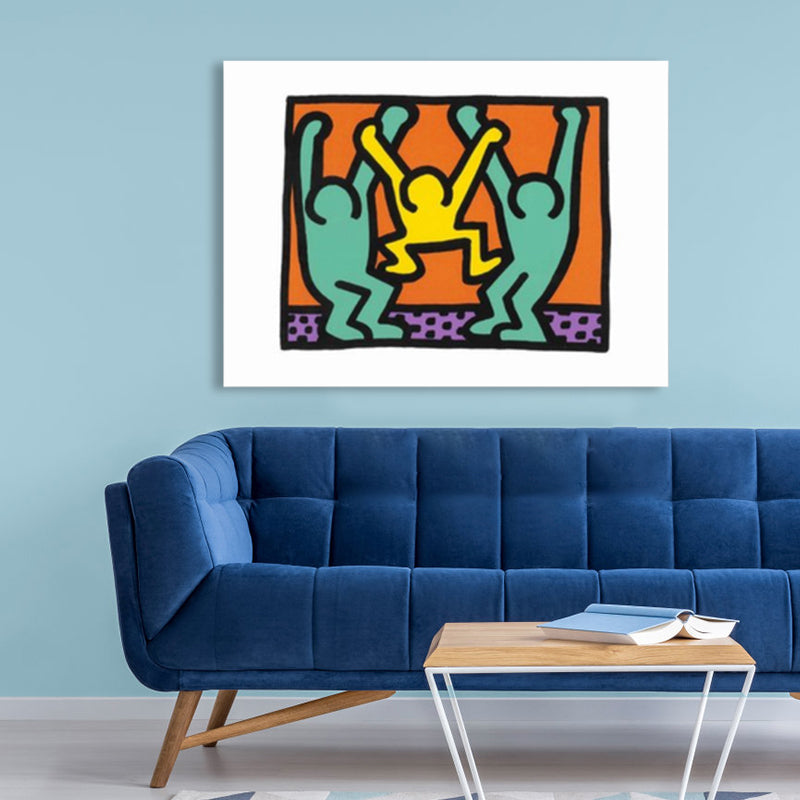 Brehn | Illustriertes abstraktes Figuren-Canvas in hellen Farben Pop Art Wanddekoration für das Wohnzimmer