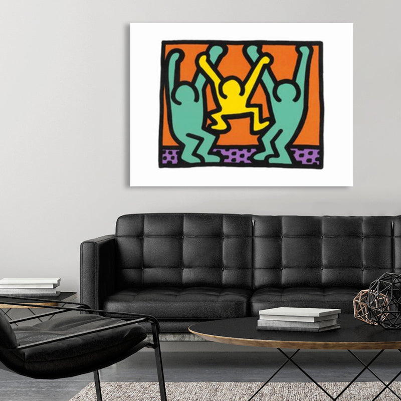 Brehn | Illustriertes abstraktes Figuren-Canvas in hellen Farben Pop Art Wanddekoration für das Wohnzimmer