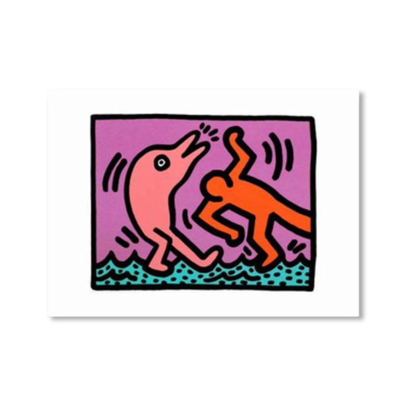 Brehn | Illustriertes abstraktes Figuren-Canvas in hellen Farben Pop Art Wanddekoration für das Wohnzimmer