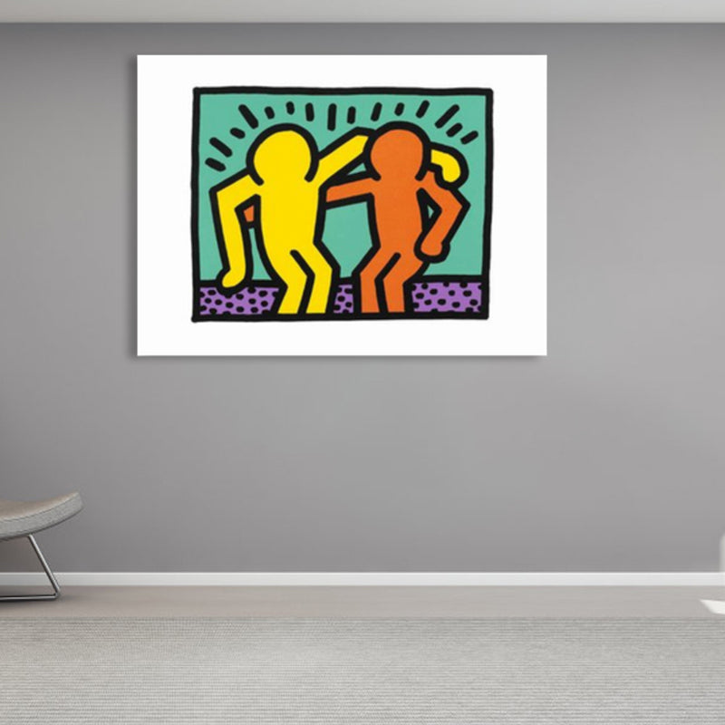 Brehn | Illustriertes abstraktes Figuren-Canvas in hellen Farben Pop Art Wanddekoration für das Wohnzimmer