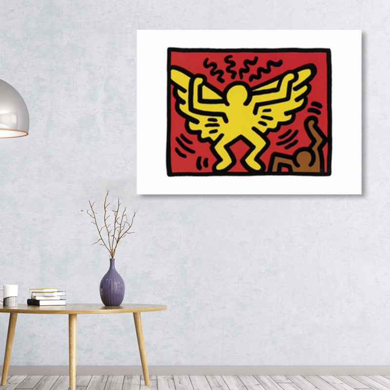 Brehn | Illustriertes abstraktes Figuren-Canvas in hellen Farben Pop Art Wanddekoration für das Wohnzimmer