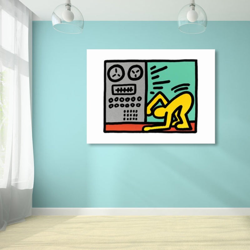 Brehn | Illustriertes abstraktes Figuren-Canvas in hellen Farben Pop Art Wanddekoration für das Wohnzimmer