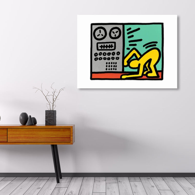 Brehn | Illustriertes abstraktes Figuren-Canvas in hellen Farben Pop Art Wanddekoration für das Wohnzimmer