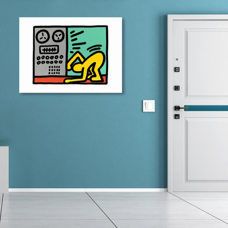 Brehn | Illustriertes abstraktes Figuren-Canvas in hellen Farben Pop Art Wanddekoration für das Wohnzimmer