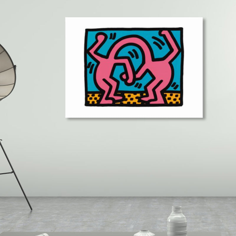 Brehn | Illustriertes abstraktes Figuren-Canvas in hellen Farben Pop Art Wanddekoration für das Wohnzimmer