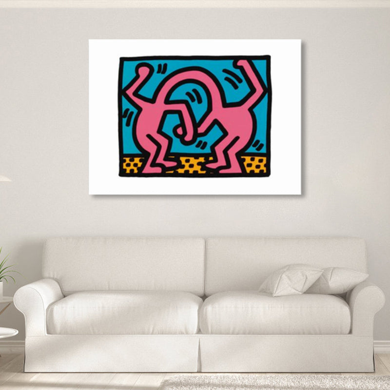 Brehn | Illustriertes abstraktes Figuren-Canvas in hellen Farben Pop Art Wanddekoration für das Wohnzimmer
