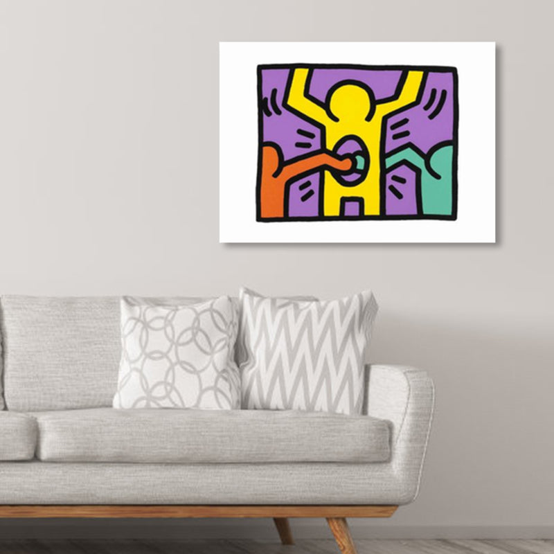 Brehn | Illustriertes abstraktes Figuren-Canvas in hellen Farben Pop Art Wanddekoration für das Wohnzimmer