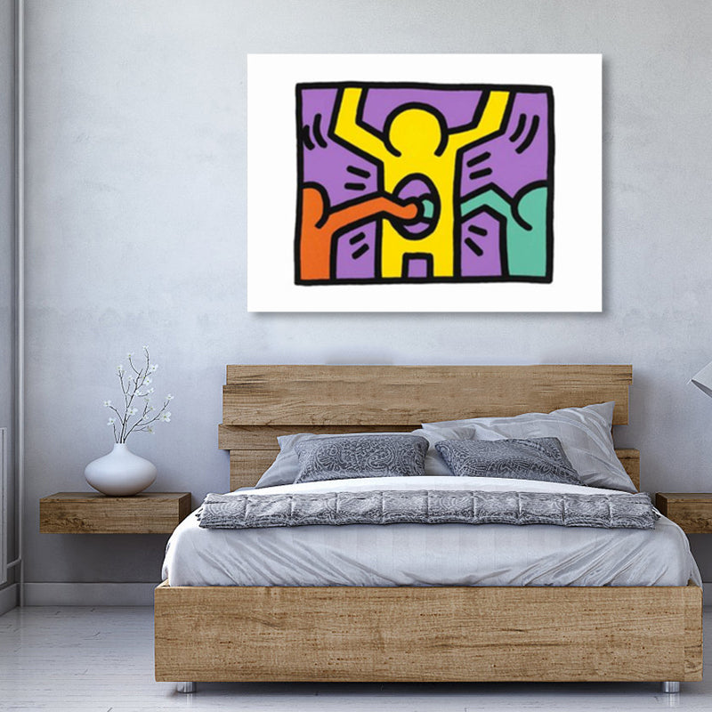 Brehn | Illustriertes abstraktes Figuren-Canvas in hellen Farben Pop Art Wanddekoration für das Wohnzimmer