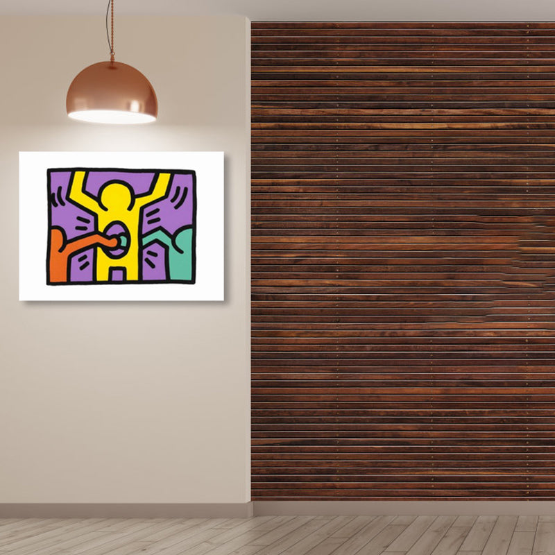 Brehn | Illustriertes abstraktes Figuren-Canvas in hellen Farben Pop Art Wanddekoration für das Wohnzimmer