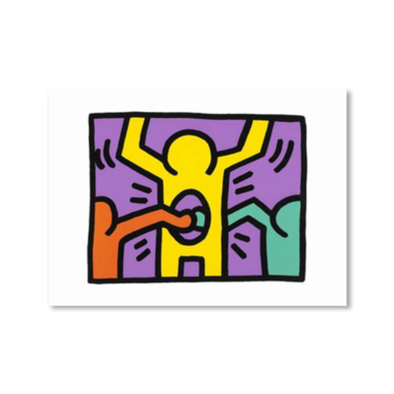 Brehn | Illustriertes abstraktes Figuren-Canvas in hellen Farben Pop Art Wanddekoration für das Wohnzimmer