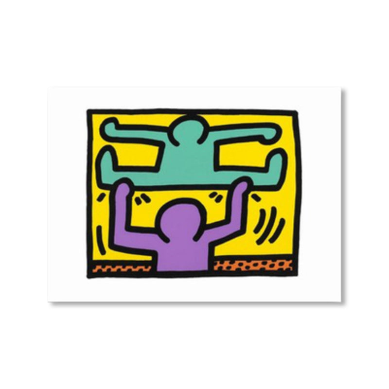 Brehn | Illustriertes abstraktes Figuren-Canvas in hellen Farben Pop Art Wanddekoration für das Wohnzimmer