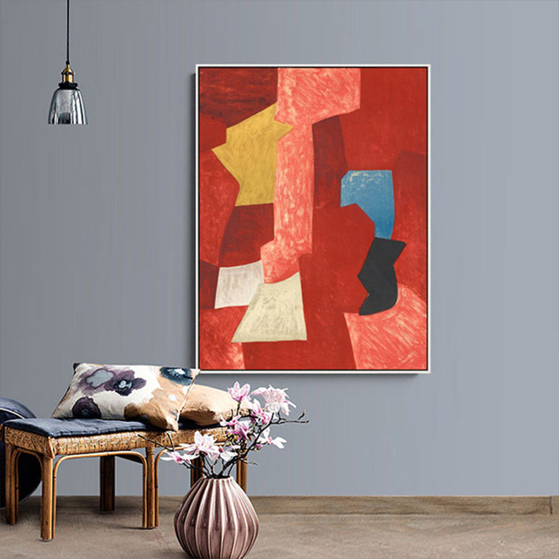Brehn | Handgedruckte grafische Leinwandkunst weiche Farbdrucke abstrakte Wanddekoration für das Wohnzimmer