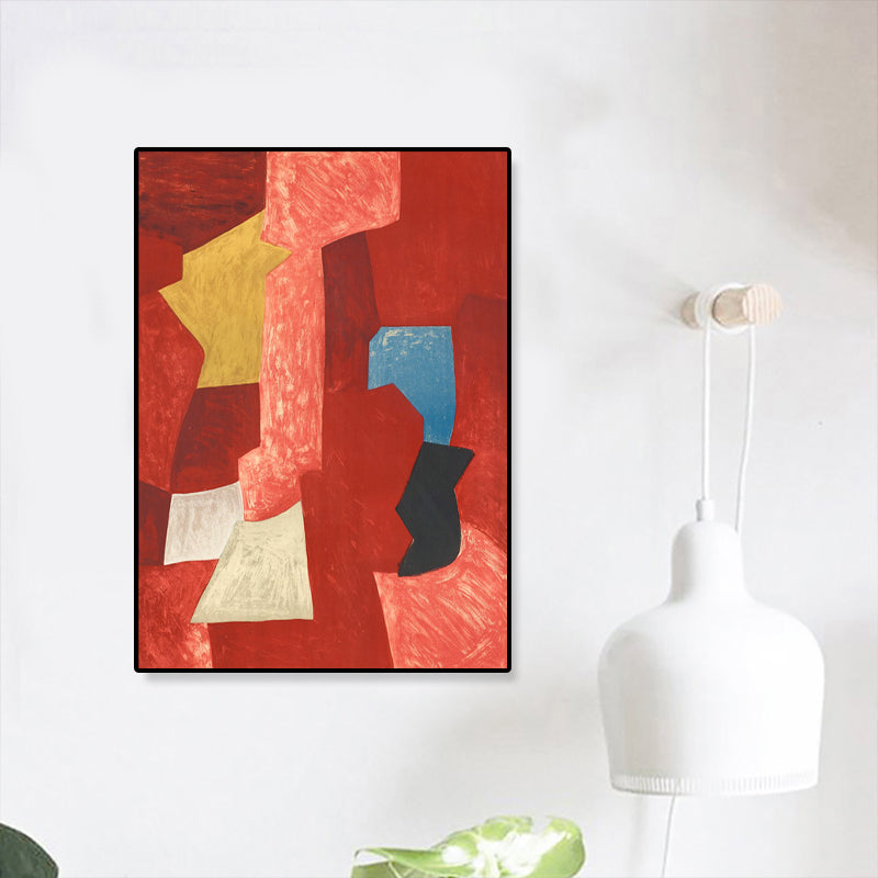 Brehn | Handgedruckte grafische Leinwandkunst weiche Farbdrucke abstrakte Wanddekoration für das Wohnzimmer