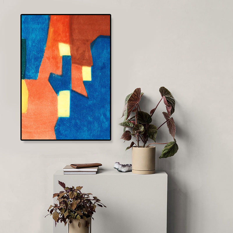 Brehn | Handgedruckte grafische Leinwandkunst weiche Farbdrucke abstrakte Wanddekoration für das Wohnzimmer