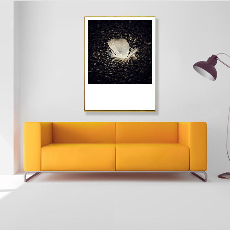 Brehn | Dunkle Glam Wall Art Print Fotografie Feder Leinwand für Raum, Mehrere Größenoptionen