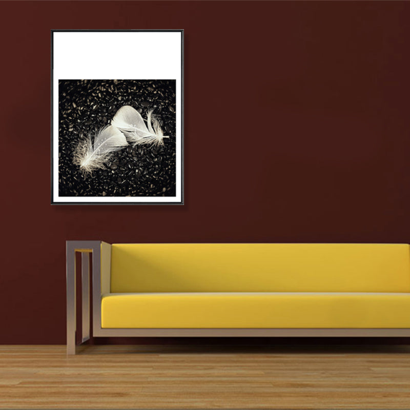 Brehn | Dunkle Glam Wall Art Print Fotografie Feder Leinwand für Raum, Mehrere Größenoptionen