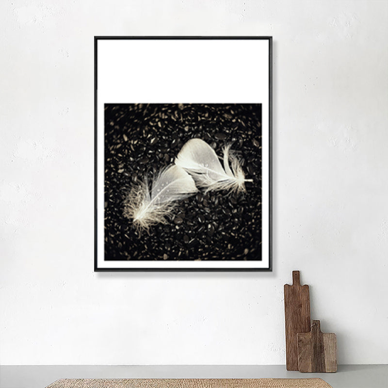 Brehn | Dunkle Glam Wall Art Print Fotografie Feder Leinwand für Raum, Mehrere Größenoptionen