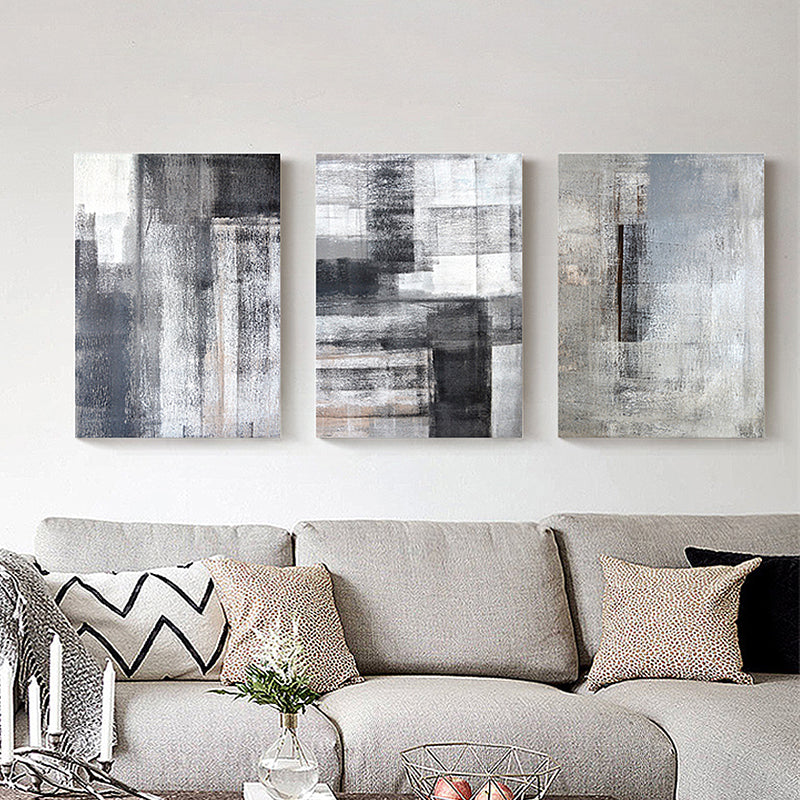 Brehn | Helle Farbstrich Leinwand Abstrakter Expressionismus Texturiertes Wanddekor für Schlafzimmer, Set von 3
