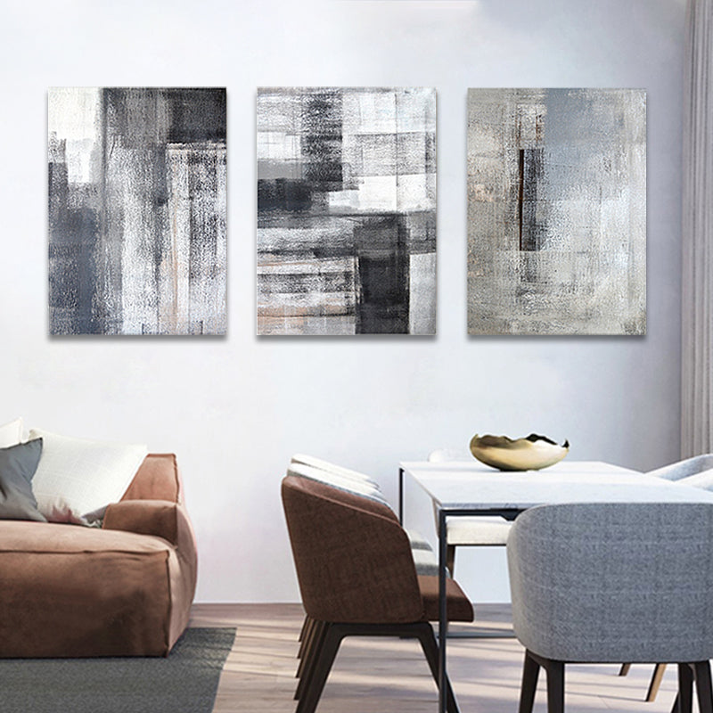 Brehn | Helle Farbstrich Leinwand Abstrakter Expressionismus Texturiertes Wanddekor für Schlafzimmer, Set von 3