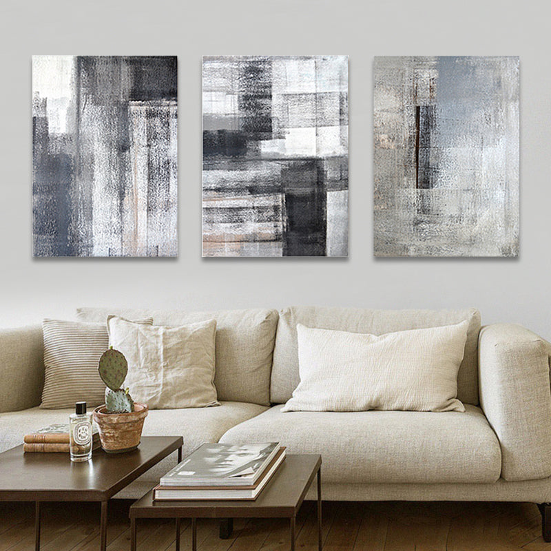 Brehn | Helle Farbstrich Leinwand Abstrakter Expressionismus Texturiertes Wanddekor für Schlafzimmer, Set von 3