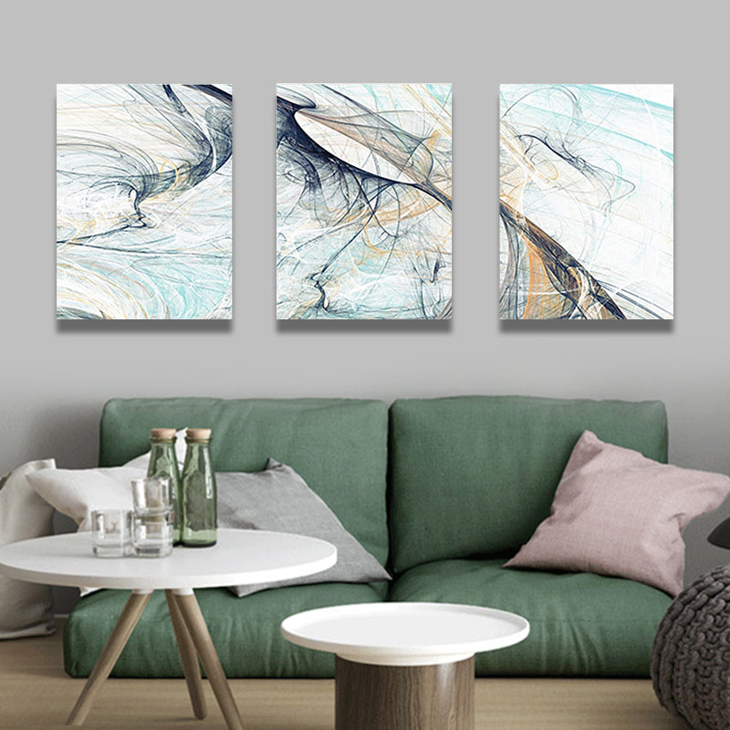 Brehn | Helle Farbstrich Leinwand Abstrakter Expressionismus Texturiertes Wanddekor für Schlafzimmer, Set von 3