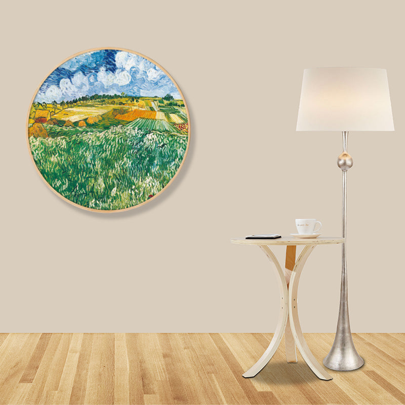 Brehn | Gemälde Farmfeld Landschaft Kunstdruck Impressionismus Leinwand Wanddekoration in sanften Farben für den Raum
