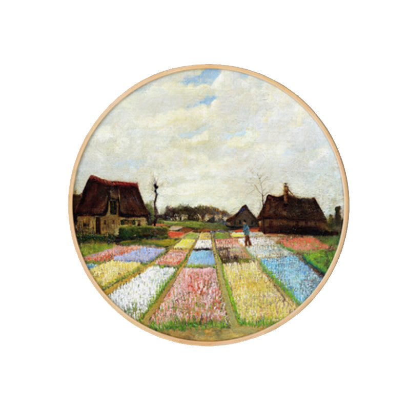 Brehn | Gemälde Farmfeld Landschaft Kunstdruck Impressionismus Leinwand Wanddekoration in sanften Farben für den Raum