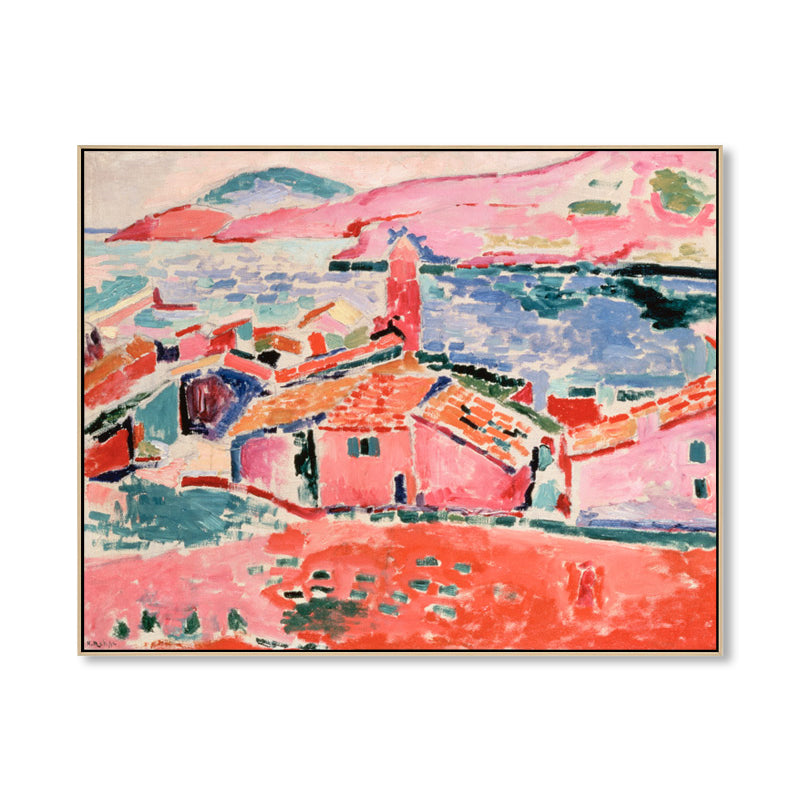 Brehn | Abstract Expressionismus Landhaus Leinwanddruck Wohnzimmer Wandkunst Dekor in Pink