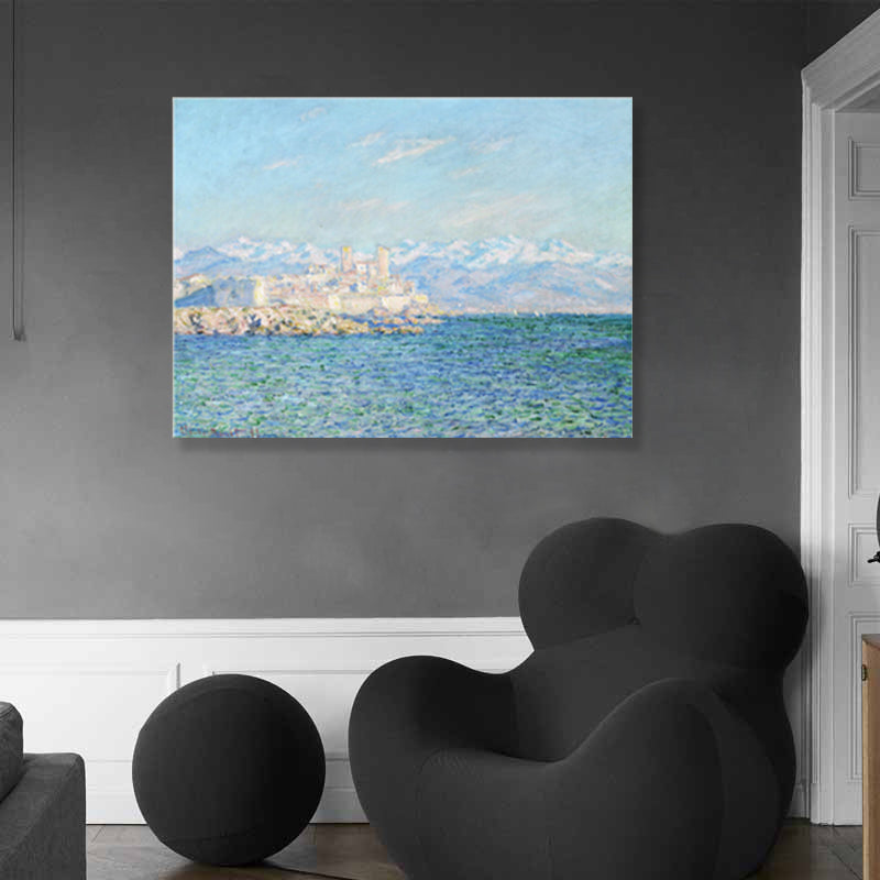 Brehn | Impressionismus Berg-Seiten-Ozeanblick Wanddekoration Schlafzimmer Leinwandkunst in hellen Farben
