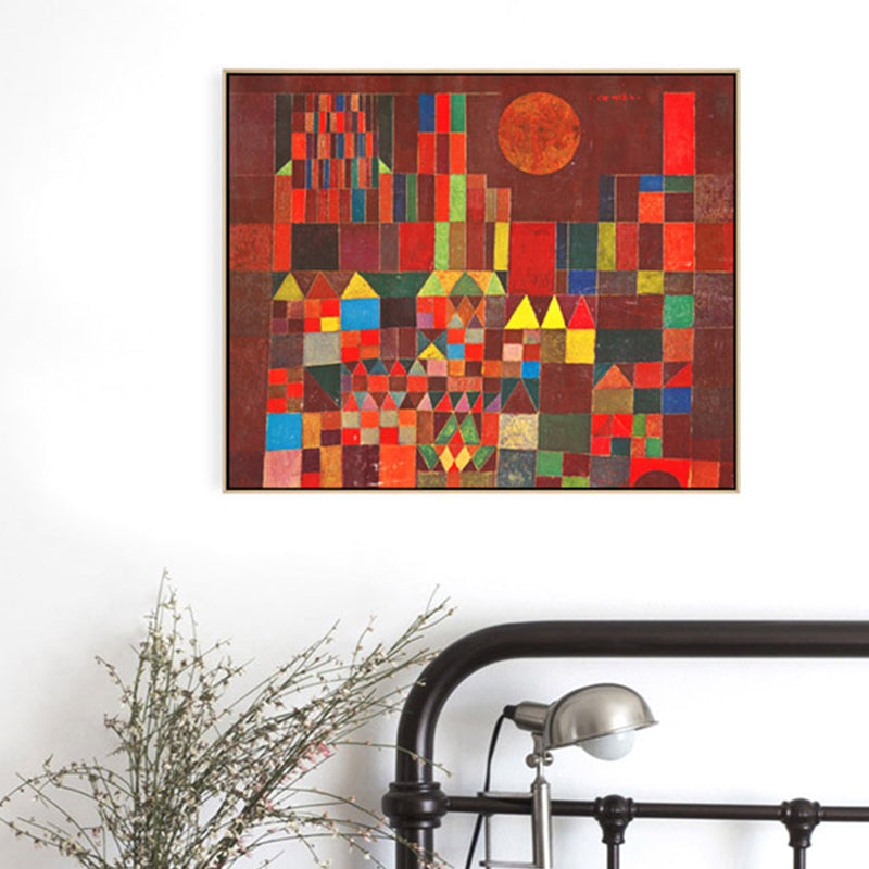 Brehn | Mid-Century Modern Abstract Canvas Wandkunst Rote Farbblockmalerei für das Wohnzimmer
