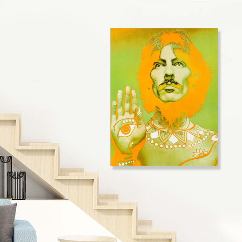 Brehn | Pop Art Musiker Wanddekoration Leinwand Texturiertes Pastellfarben Gemälde für das Arbeitszimmer