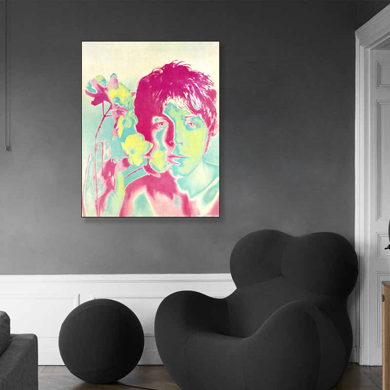 Brehn | Pop Art Musiker Wanddekoration Leinwand Texturiertes Pastellfarben Gemälde für das Arbeitszimmer