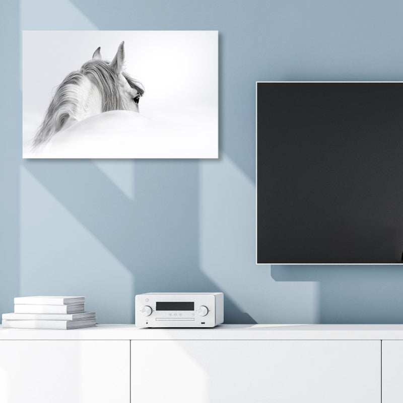 Brehn | Asiatischer Stil Wildtier Wanddekor Lichfarbig Texturiertes Leinwand Kunst für Wohnzimmer