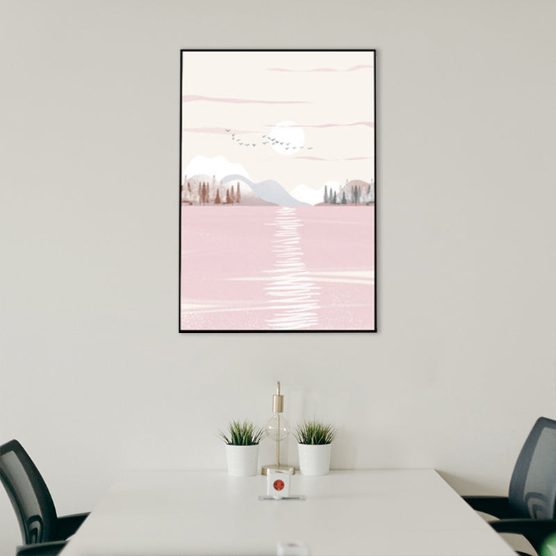 Brehn | Nordic Scenery Wald Leinwanddruck Pastellfarbe Texturiertes Wandkunst Dekor für Wohnzimmer