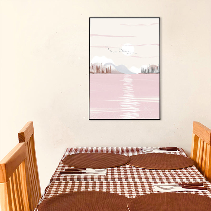 Brehn | Nordic Scenery Wald Leinwanddruck Pastellfarbe Texturiertes Wandkunst Dekor für Wohnzimmer