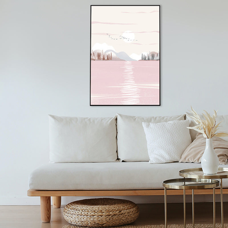 Brehn | Nordic Scenery Wald Leinwanddruck Pastellfarbe Texturiertes Wandkunst Dekor für Wohnzimmer
