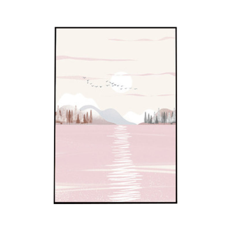 Brehn | Nordic Scenery Wald Leinwanddruck Pastellfarbe Texturiertes Wandkunst Dekor für Wohnzimmer