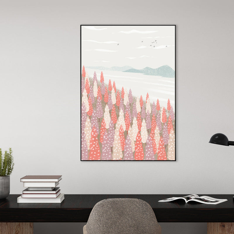 Brehn | Nordic Scenery Wald Leinwanddruck Pastellfarbe Texturiertes Wandkunst Dekor für Wohnzimmer