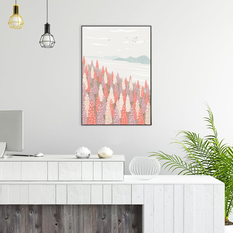 Brehn | Nordic Scenery Wald Leinwanddruck Pastellfarbe Texturiertes Wandkunst Dekor für Wohnzimmer