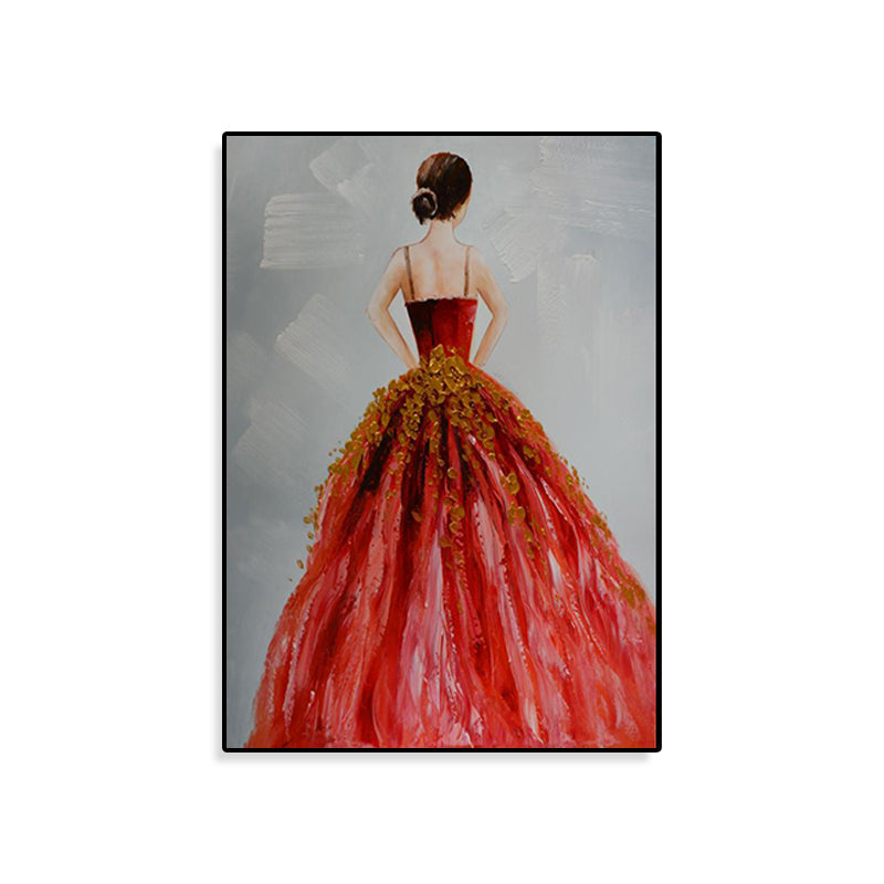 Brehn | Tanz Mädchen im Kleid Leinwanddruck Sanfte Farben Glam Stil Malerei für Wohnzimmer