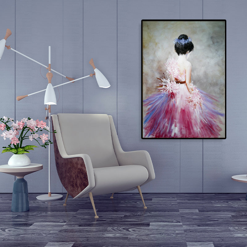 Brehn | Tanz Mädchen im Kleid Leinwanddruck Sanfte Farben Glam Stil Malerei für Wohnzimmer
