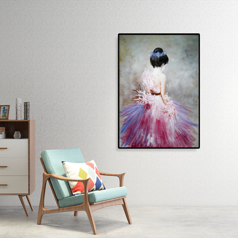 Brehn | Tanz Mädchen im Kleid Leinwanddruck Sanfte Farben Glam Stil Malerei für Wohnzimmer