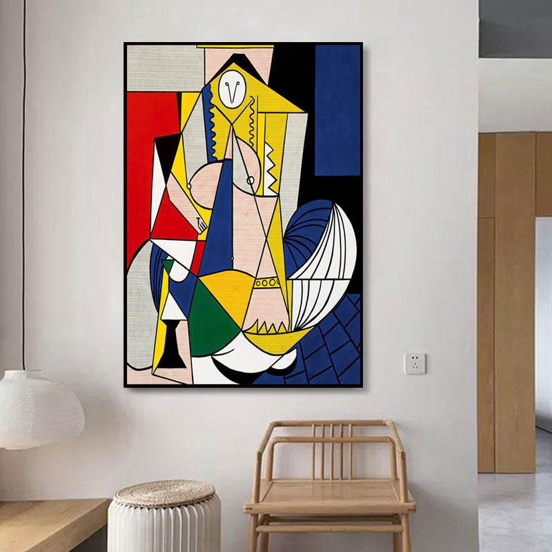 Brehn | Blaue einzigartige Muster Wanddekoration abstrakte Pop-Art stilvoller texturierter Leinwanddruck für das Badezimmer
