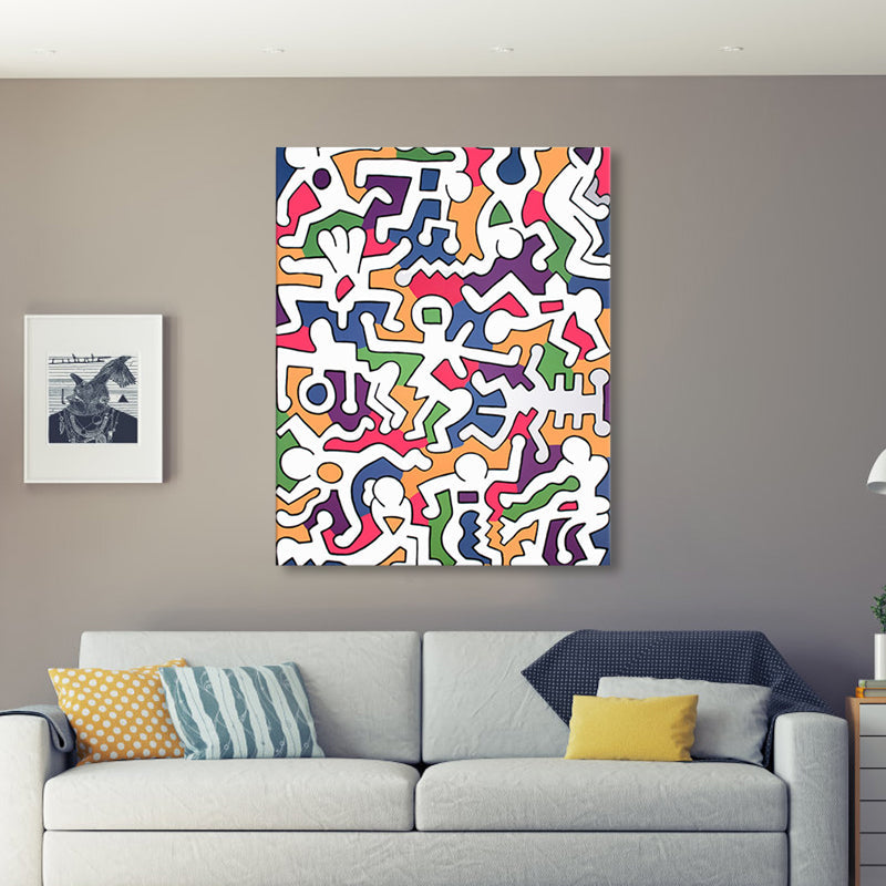 Brehn | Weißes Puzzle-Grafik-Leinwanddruck-texturiertes Wanddekor für das Gästezimmer, mehrere Größen