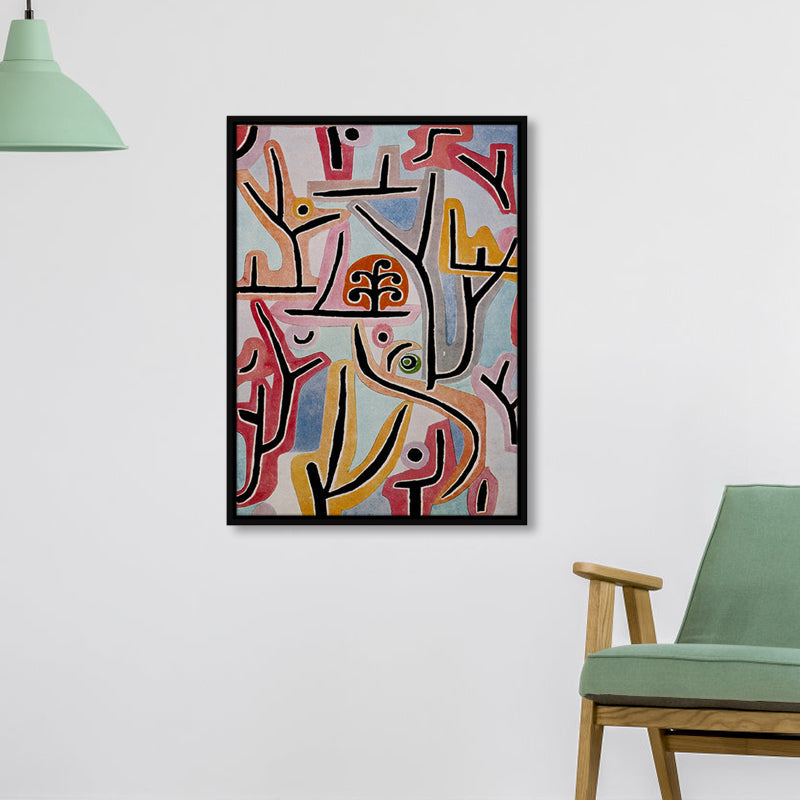 Brehn | Labyrinth-Muster-Leinwand-Wandkunst für die Inneneinrichtung, Rosa, Mehrere Größen Verfügbar