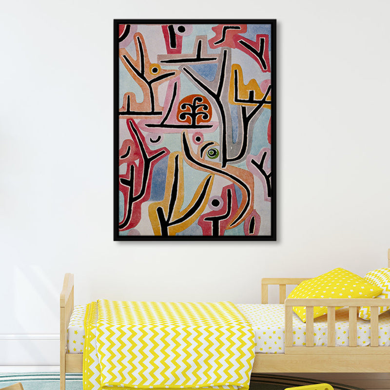 Brehn | Labyrinth-Muster-Leinwand-Wandkunst für die Inneneinrichtung, Rosa, Mehrere Größen Verfügbar