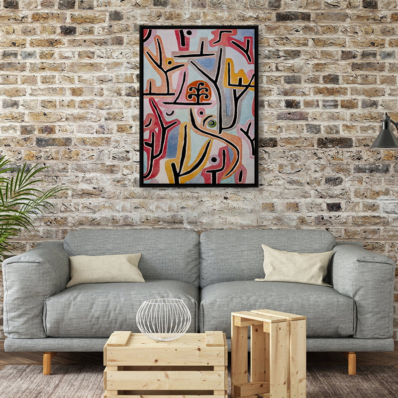 Brehn | Labyrinth-Muster-Leinwand-Wandkunst für die Inneneinrichtung, Rosa, Mehrere Größen Verfügbar